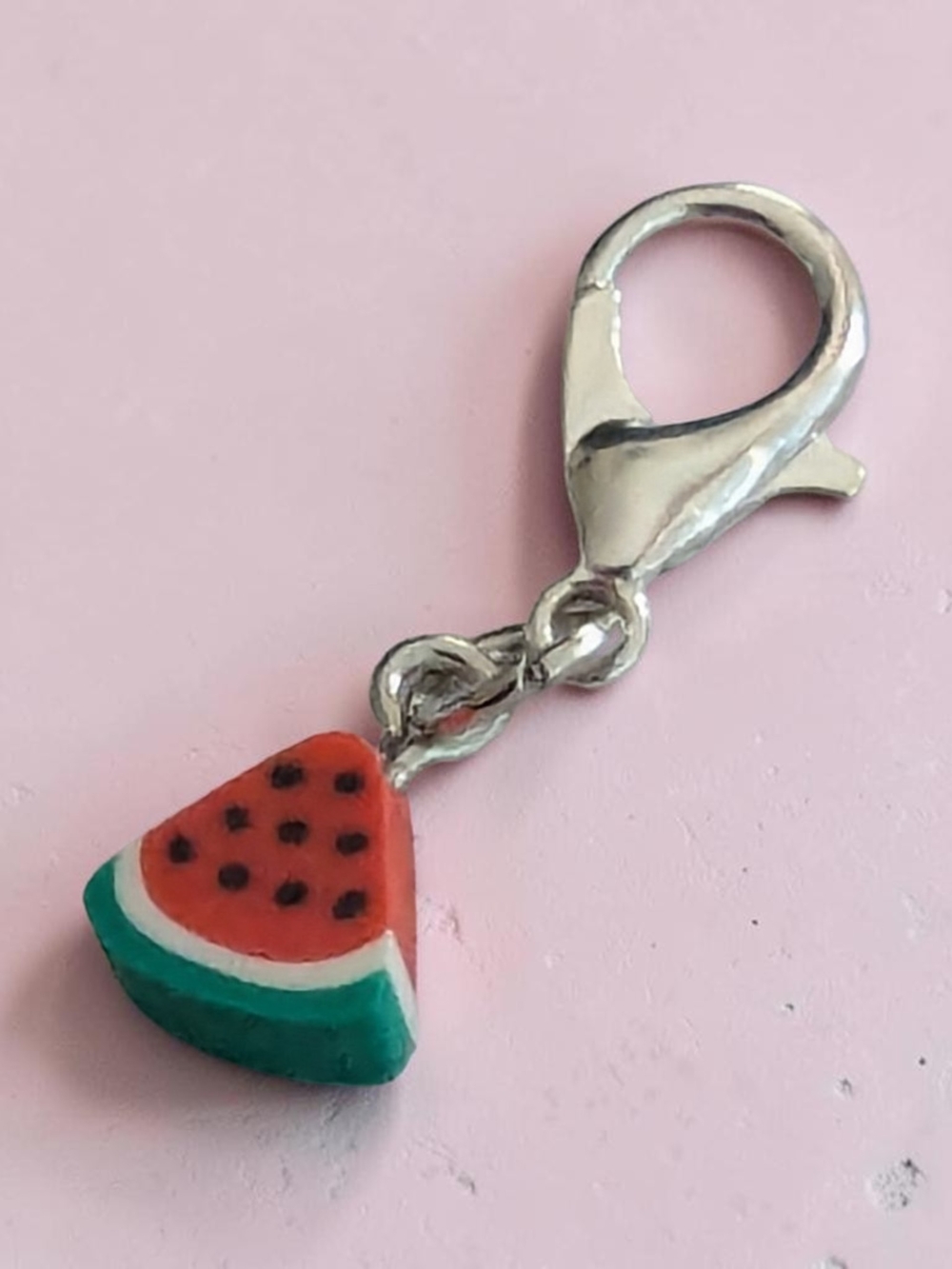 Watermelon Slice Zipper Charm • Keychain Bags Purse Coin purse Backpack Luggage